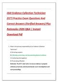 IAAI Evidence Collection Technician  &lpar;ECT&rpar; Practice Exam Questions And  Correct Answers &lpar;Verified Answers&rpar; Plus  Rationales 2026 Q&A &vert; Instant  Download Pdf