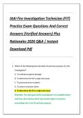 IAAI Fire Investigation Technician &lpar;FIT&rpar;  Practice Exam Questions And Correct  Answers &lpar;Verified Answers&rpar; Plus  Rationales 2026 Q&A &vert; Instant  Download Pdf
