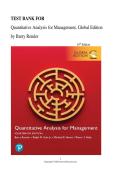 Test Bank For Quantitative Analysis for Management&comma; &lpar;Global Edition&rpar; 14th Edition &comma; by Barry Render&vert; Latest Version