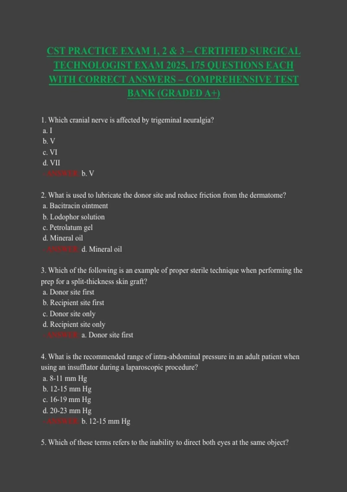 Cst Verification Example CST Practice Exam 1, 2 & 3 – Certified Surgical Technologist Exam 2026/ ...