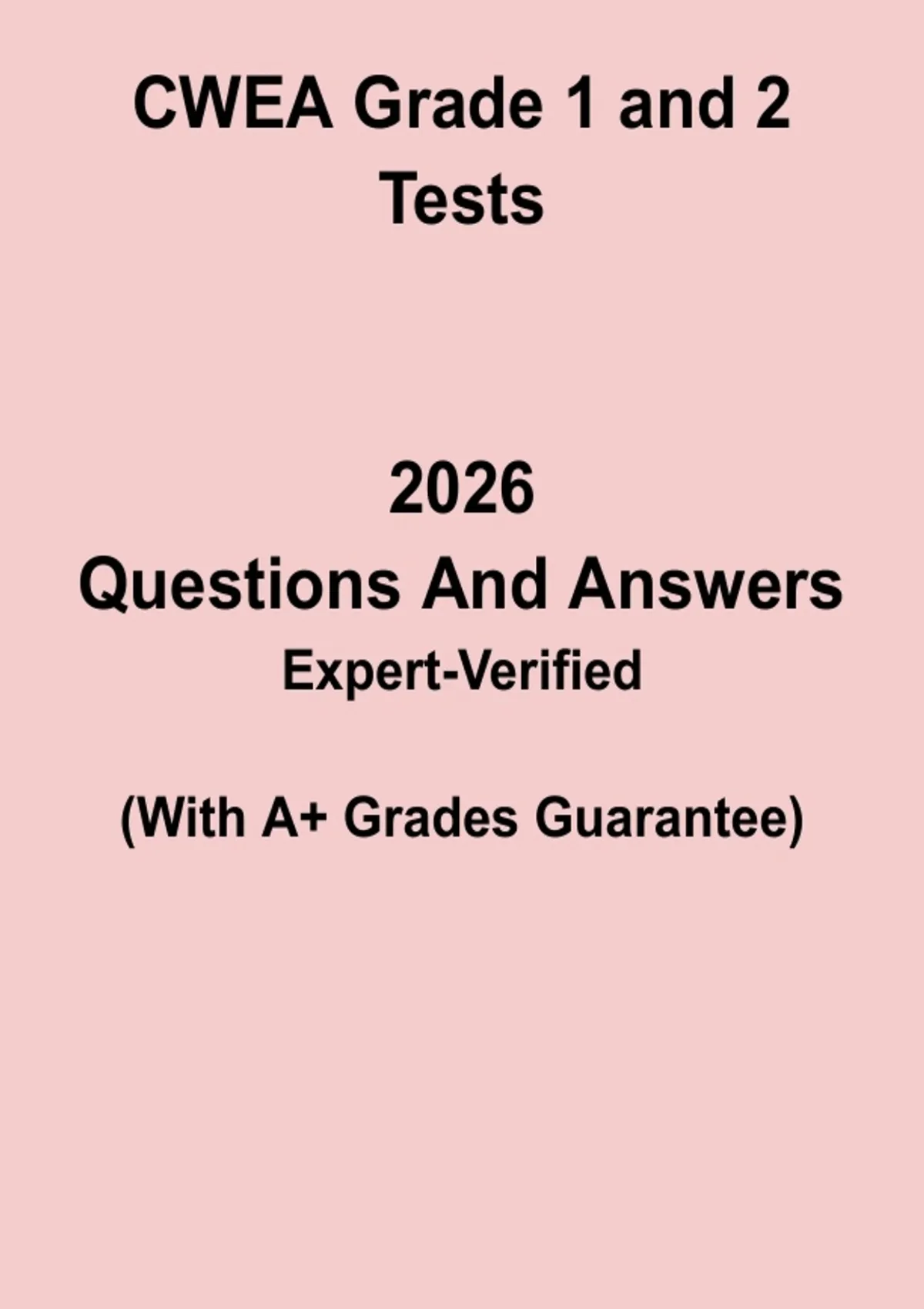 CWEA Grade 1 and 2 Practice Tests PDF | Wastewater Operator ...