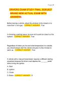 DRIVERS EXAM STUDY FINAL 20262027  BRAND NEW ACTUAL EXAM WITH  ANSWERS&period;  