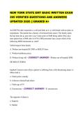 NEW YORK STATE EMT BASIC WRITTEN EXAM  209 VERIFIED QUESTIONS AND ANSWERS  UPDATED 2026 &vert;&vert; GRADED A&plus; 