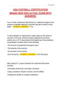 USA FOOTBALL CERTIFICATION   BRAND NEW 2026 ACTUAL EXAM WITH  ANSWERS&period; 