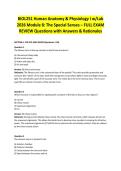 BIOL251 Human Anatomy & Physiology I w&sol;Lab 2026 Module 8&colon; The Special Senses &ndash; FULL EXAM REVIEW Questions with Answers & Rationales