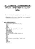 BIOL251 - Module 8&colon; The Special Senses real exam with questions and answers 202526