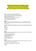 BIOL251 Human Anatomy & Physiology I w&sol;Lab - Comprehensive Final Exam Review 2025&sol;2026 80&plus; Practice Questions with Answers & Rationales