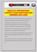 PMK-EE E7 PROFESSIONAL CONDUCT EXAM QUESTIONS AND ANSWERS 100&percnt; PASS