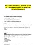 BIOL251 Human Anatomy & Physiology I w&sol;Lab Final Exam Review &vert; 80&plus; Questions and Answers with Rationales 202526