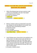BARNEY FLETCHER REAL ESTATE EXAM 20262027  QUESTIONS AND ANSWERS&period;  
