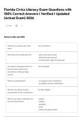 Florida Civics Literacy Exam Questions with 100&percnt; Correct Answers &vert; Verified &vert; Updated &lpar;Actual Exam&rpar; 2026