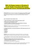 BIOL 252 Human Anatomy & Physiology II w&sol;Lab &vert; Module 3 Exam Review80&plus; Practice Questions and Answers with Rationales2025&sol;2026