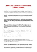 RNSG 1341 - Final Exam - Key Points With Complete Solutions 