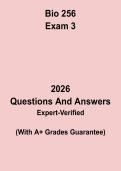 Bio 256 Exam 3 Study Guide PDF &vert; Biology 256 Practice Questions & Comprehensive Review