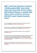NR511 final Exam Questions & Answers  &vert; EXAM &lpar;updated 2026&rpar;  Study Guide  Exam fully solved With Correct Verified  AND Detailed Solutions  & updated 2026  &lpar;latest version verified for accuracy&rpar; &vert;  20262027 Latest&excl;&excl; Update Guarantee  Pass&excl;&excl;&excl;