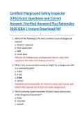 Certified Playground Safety Inspector  &lpar;CPSI&rpar; Exam Questions and Correct  Answers &lpar;Verified Answers&rpar; Plus Rationales  2026 Q&A &vert; Instant Download Pdf