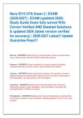 Nurs 5315 UTA Exam 2 &vert; EXAM  &lpar;2026&sol;2027&rpar; &vert; EXAM &lpar;updated 2026&rpar;   Study Guide Exam fully solved With  Correct Verified AND Detailed Solutions   & updated 2026 &lpar;latest version verified  for accuracy&rpar; &vert; 20262027 Latest&excl;&excl; Update  Guarantee Pass&excl;&excl;&excl;