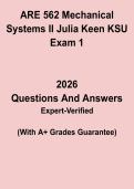 ARE 562 Mechanical Systems II Exam 1 PDF &vert; Julia Keen &vert; KSU Engineering Study Guide & Practice Questions
