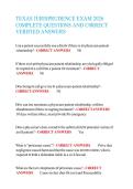 TEXAS JURISPRUDENCE EXAM 2026 C0MPLETE QUESTI0NS AND C0RRECT VERIFIED ANSWERS 