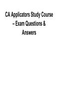 CA Applicators Study Course &vert; Exam Questions & Verified Answers 2026