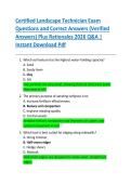 Certified Landscape Technician Exam  Questions and Correct Answers &lpar;Verified  Answers&rpar; Plus Rationales 2026 Q&A &vert;  Instant Download Pdf 