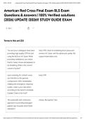 American Red Cross Final Exam BLS Exam Questions & Answers &vert; 100&percnt; Verified solutions &lpar;2026&rpar; UPDATE &vert;2026&excl;&excl; STUDY GUIDE EXAM