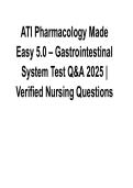 ATI Pharmacology Made Easy 5&period;0 &ndash; Gastrointestinal System Test Q&A &vert; Verified Nursing Questions 2025