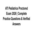 ATI Pediatrics Proctored Exam 2026 &ndash; Complete Practice Questions & Verified Answers
