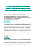 CALT EXAM STUDY GUIDE 2026&sol;2027 &vert; Expert-Verified Questions & Detailed Rationales &vert; Academic Language Therapy &vert; ALTA Certification &vert; Pass Guaranteed - A&plus; Graded