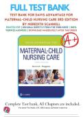 TEST BANK Davis Advantage for Maternal Child Nursing Care 3rd Ed by Meredith Scannell&semi; 9781719640985
