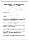 Stationary Engineer Electric Questions And Answers - 100&percnt; Verified Solution 2026&comma; Stationary Engineer Exam Guide - 100&percnt; Verified 2026&comma; Electrical Engineering Exam Guide Review 2026&comma; DC 1st Stationary Engineer Questions And Answers - 100&percnt; Verified Solution