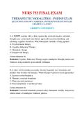 NURS 753 FINAL EXAM  THERAPEUTIC MODALITIES &ndash; PMHNP EXAM  QUESTIONS AND 100&percnt; VERIFIED ANSWERS WITH RATIONALES  GRADED A&plus; LATEST  LIBERTY UNIVERSITY