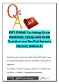EMT FISDAP Cardiology Exam &lpar;EMS Cardiology&rpar; &ndash; 120 Exam Questions and Answers on CPR&comma; AED Use&comma; Acute Coronary Syndrome&comma; Cardiogenic Shock & Cardiac Dysrhythmias &ndash; FISDAP EMT