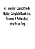 ATI Infection Control Study Guide &ndash; Complete Questions&comma; Answers & Rationales &vert; Latest Exam Prep 2026