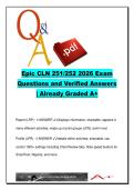 EPIC CLN 251&sol;252 &ndash; Epic Systems Security&comma; Roles&comma; Profiles & Workflow Engine Exam Prep &lpar;85 Questions and Answers&rpar;