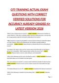 CITI TRAINING ACTUAL EXAM QUESTIONS WITH CORRECT VERIFIED SOLUTIONS FOR ACCURACY ALREADY GRADED A&plus; LATEST VERSION 2026