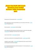 pharm final NUR 2407 Exam Questions And verified Answers 100&percnt; Guaranteed pass