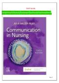 TEST BANK Communication in Nursing&comma; 10th Edition&comma; 10th Edition &lpar;Julia Balzer Riley  latest&comma; 2025&sol;&sol;2026 Exams of Nursing with questions and verified answers&period;    Table of Contents Chapter 1&colon; Responsible&comma; Assertive&comma; Caring Communication in Nursing Chapter 2&colon;