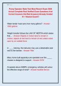 Pump Operator State Test Most Recent Exam 2026  Actual Complete Real Verified Exam Questions And  Correct Answers &lpar;Verified Answers&rpar; Already Graded  A&plus; &sol; Newest Exam&excl;&excl;&excl; 