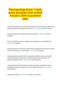 Pharmacology Exam 7 study guide &lbrace;latest 2025-26&rcub;  Questions And verified Answers 100&percnt; Guaranteed pass