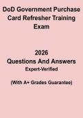 DoD Government Purchase Card &lpar;GPC&rpar; Refresher Training PDF &vert; Compliance Review & Certification Prep