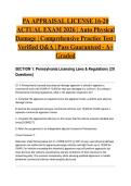 PA APPRAISAL LICENSE 16-20 ACTUAL EXAM 2026 &vert; Auto Physical Damage &vert; Comprehensive Practice Test &vert; Verified Q&A &vert; Pass Guaranteed - A&plus; Graded