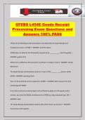GFEBS L454E Goods Receipt Processing Exam Questions and Answers 100&percnt; PASS