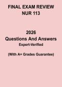 NUR 113 Final Exam Review PDF &vert; Fundamentals of Nursing Comprehensive Study Guide & Practice Questions