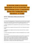 PA MOTOR VEHICLE DAMAGE APPRAISER ACTUAL EXAM 2026 &vert; Auto Physical Damage License &vert; Comprehensive Practice Test &vert; Verified Q&A &vert; Pass Guaranteed - A&plus; Graded