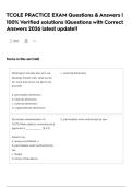 TCOLE PRACTICE EXAM Questions & Answers &vert; 100&percnt; Verified solutions &vert;Questions with Correct Answers 2026 latest update&excl;&excl;
