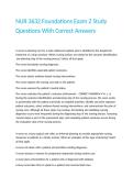 NUR 3632 Foundations Exam 2 Study Questions With Correct Answers
