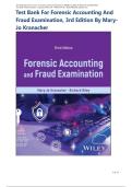 Test Bank for Forensic Accounting and Fraud Examination&comma; 3rd Edition by Mary-Jo Kranacher &vert;All Chapters &vert; Latest Edition &vert; 2026