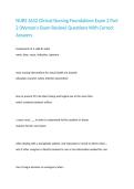 NURS 3632 Clinical Nursing Foundations Exam 2 Part 2 &lpar;Wyman-s Exam Review&rpar; Questions With Correct Answers&period;