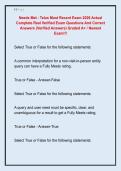 Needs Met - Telus Most Recent Exam 2026 Actual  Complete Real Verified Exam Questions And Correct  Answers &lpar;Verified Answers&rpar; Graded A&plus; &sol; Newest  Exam&excl;&excl;&excl; 